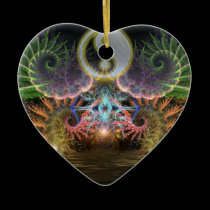 Yin Yang Fractal Wings Love Ornament ornaments