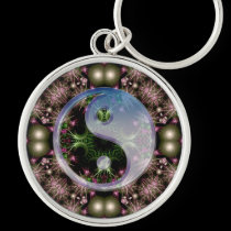 Yin Yang Fractal Wreath Keychain keychains