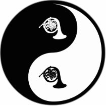 Yin Yang French Horn photo sculptures