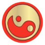 Yin Yang Gold & Red Sticker