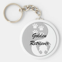 yin yang golden retriever keychain