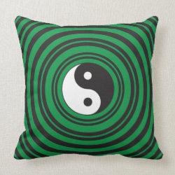 Yin Yang Green Concentric Circles Ripples Rings Pillows