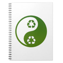 yin yang green recycle ecology theme.png note book
