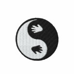 Yin Yang Hand Prints Embroidered Polo Shirt