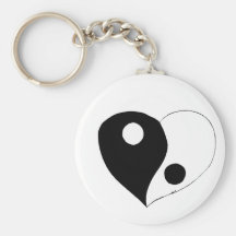 Yin Yang Heart (B/W) Key Chains