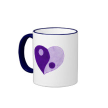Yin Yang Heart (Purple/Lilac) Mugs
