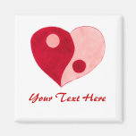 Yin Yang Heart (Red/Pink) Fridge Magnet