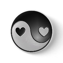 yin yang hearts buttons