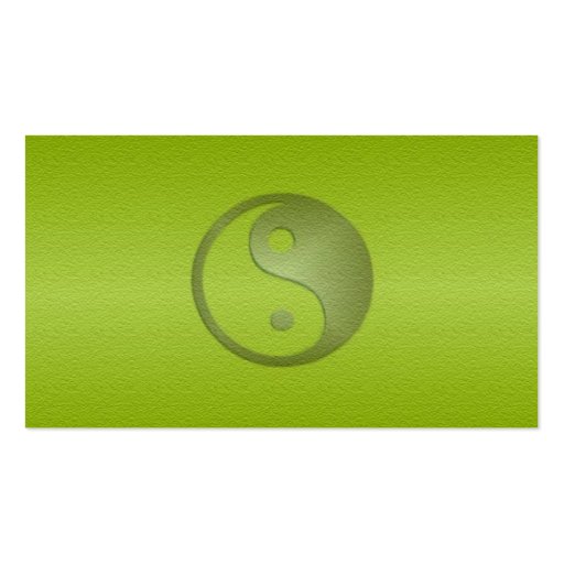 Yin Yang in Green Sandstone Profile Card Business Card Templates (back side)