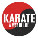 Yin Yang Karate 1 Round Sticker