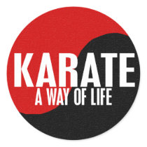 Yin Yang Karate 1 Round Sticker