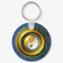 Yin-Yang Keychain, Golden Ring and Blue mosaic