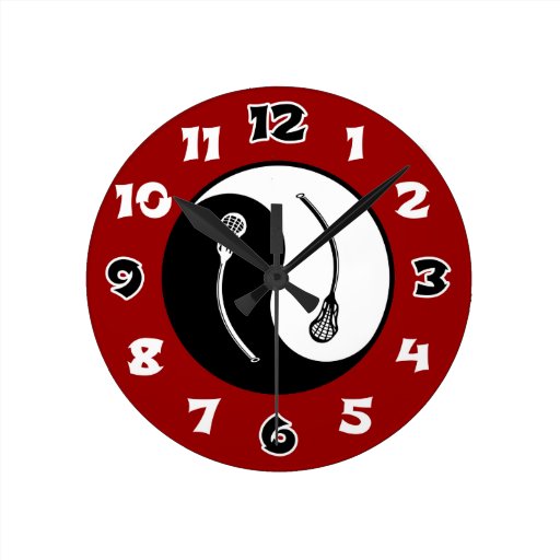Yin Yang Lacrosse Clock Zazzle