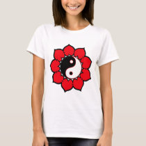 Yin Yang Lotus Flower t-shirts