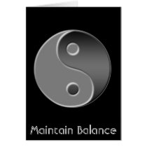 yin-yang, Maintain Balance Greeting Cards