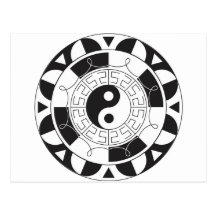 Yin Yang Mandala Post Card