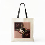 Yin Yang Monogram Pink Black Fractal Lace Bag