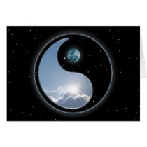 Yin Yang Moon Sun Greeting Card