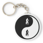 Yin Yang Mountain Biking Key Chains