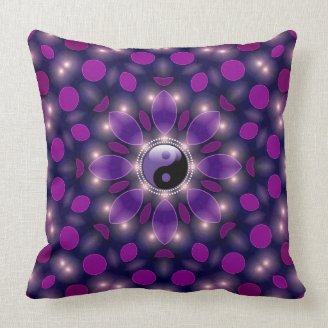  Hexagon Fractals Star Purple Square Cushions