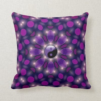 Yin Yang New Age Ambient Energy Purple Cushions Pillow