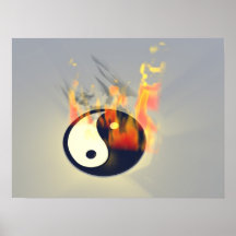 Yin Yang on Fire Posters