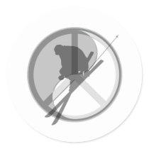 yin yang peace skiing stickers