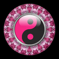 Yin Yang Pink Hearts Magnet magnets