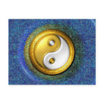 Yin-Yang Postcard, Golden Ring and Blue mosaic
