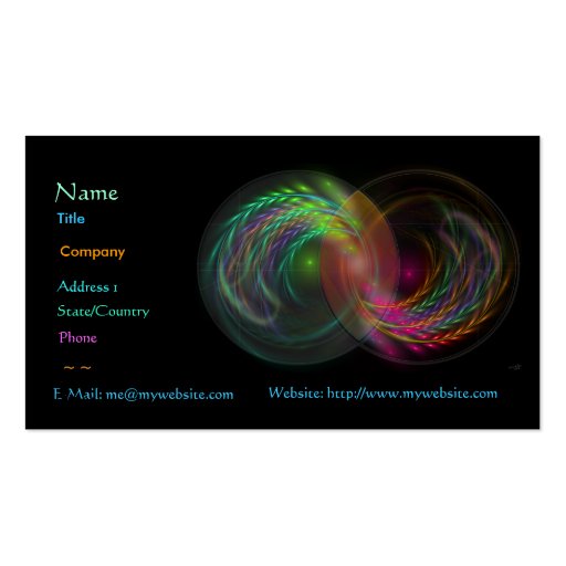 Yin Yang Profile Card Business Card Templates (front side)