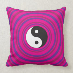 Yin Yang Purple Pink Concentric Circle Pattern Pillows