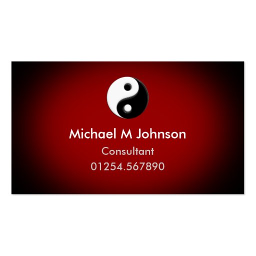 Yin Yang Red Business Card Template (front side)