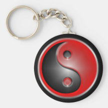 yin-yang-red key chains