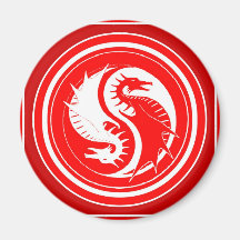 Yin Yang Red Year of the Dragon Magnet