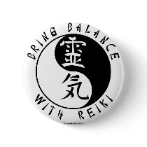Yin Yang Reiki Kanji Pins
