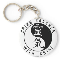 Yin Yang Reiki Kanji Keychain