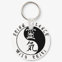 Yin Yang Reiki Kanji keychains