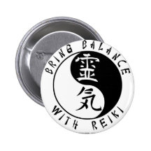 Yin Yang Reiki Kanji Pins