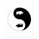 Yin Yang Rhinoceros Postcards