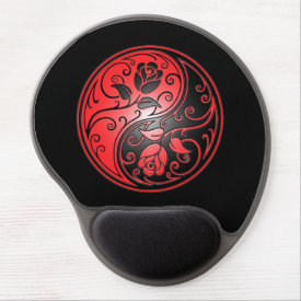 Yin Yang Roses, red and black Gel Mousepads