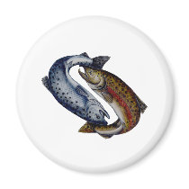 Yin Yang Salmon Fish Magnet