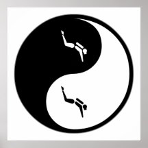 Yin Yang Scuba Diving Posters