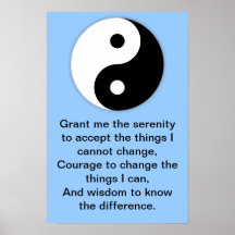 Yin Yang Serenity Prayer Poster