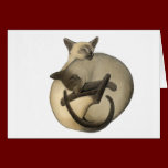 Yin Yang Siamese Cats Card cards