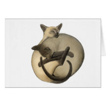 Yin Yang Siamese Cats Card