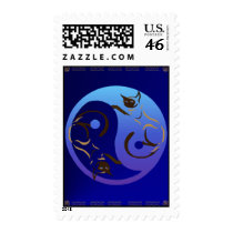Yin Yang Siamese Cats Postage stamps