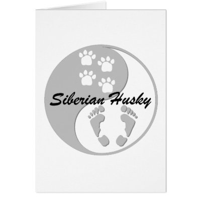 yin yang siberian husky card