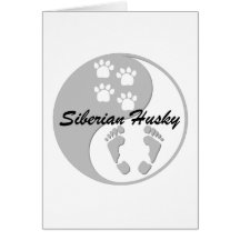 yin yang siberian husky card