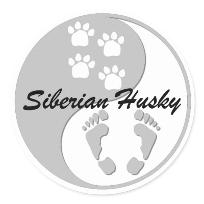 yin yang siberian husky sticker