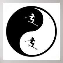 Yin Yang Skiing Posters